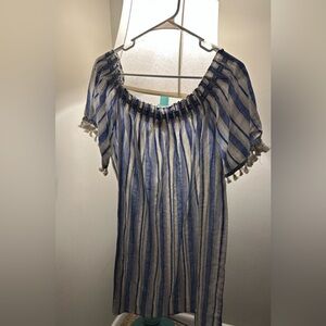 Umgee Blue and White Striped Dress